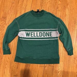 We11done (Welldone) green Crewneck sweatshirt